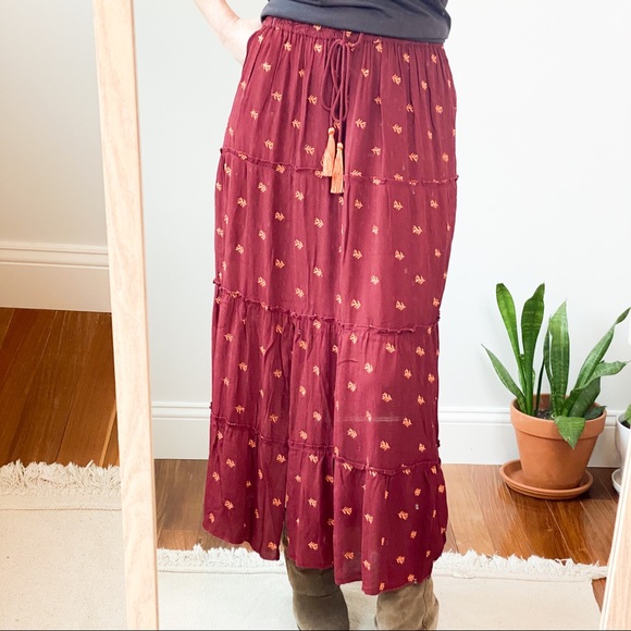 RAGA Autumn Love tiered slit skirt M - Picture 5 of 11